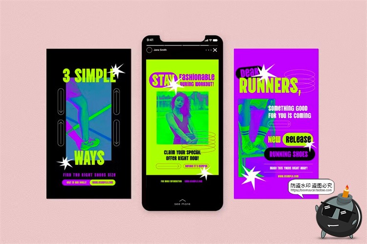 图片[3]-酸性撞色潮牌运动服饰品牌推广图文海报广告排版版AI矢量PSD模板-设计猿