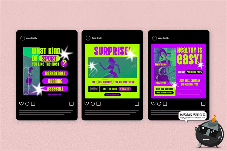 图片[5]-酸性撞色潮牌运动服饰品牌推广图文海报广告排版版AI矢量PSD模板-设计猿