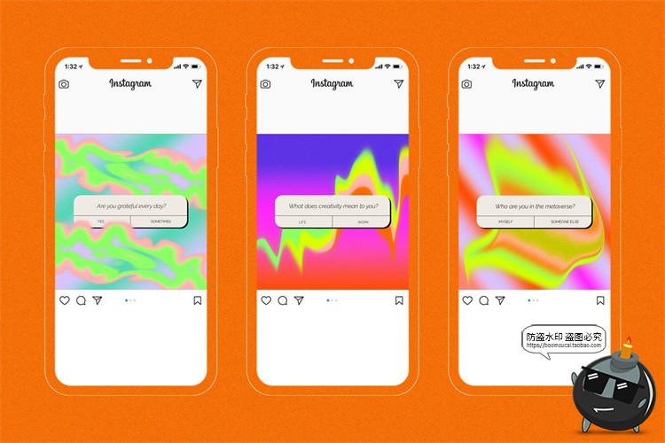 图片[8]-潮流复古酸性迷幻抽象弥散扭曲渐变背景装饰元素PNG免抠图形素材-设计猿