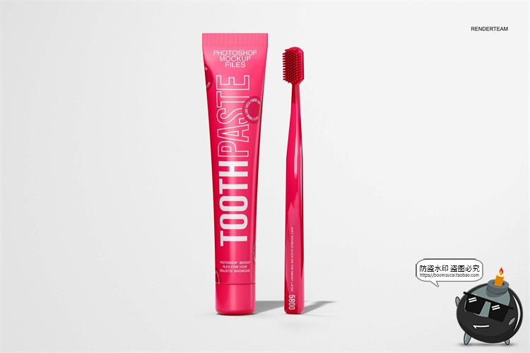 图片[3]-牙膏牙刷酒店一次性品牌创意Logo包装智能贴图样机PSD模板PS素材-设计猿