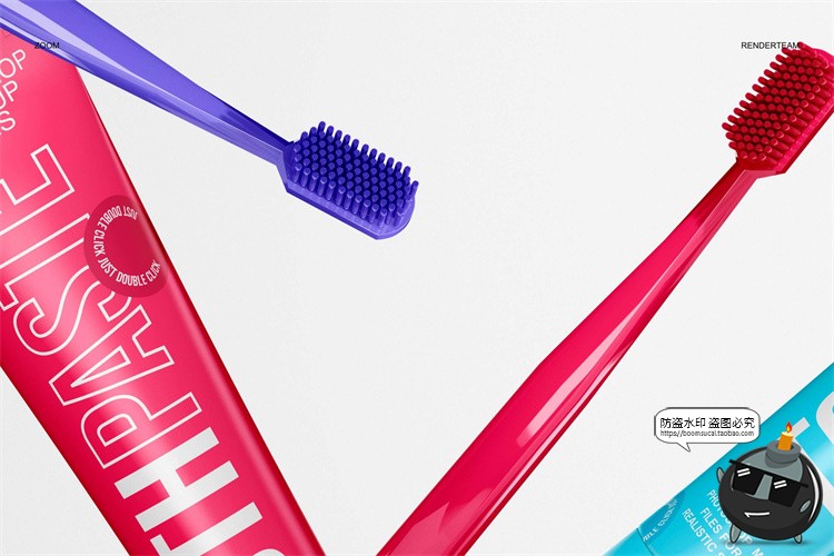 图片[6]-牙膏牙刷酒店一次性品牌创意Logo包装智能贴图样机PSD模板PS素材-设计猿