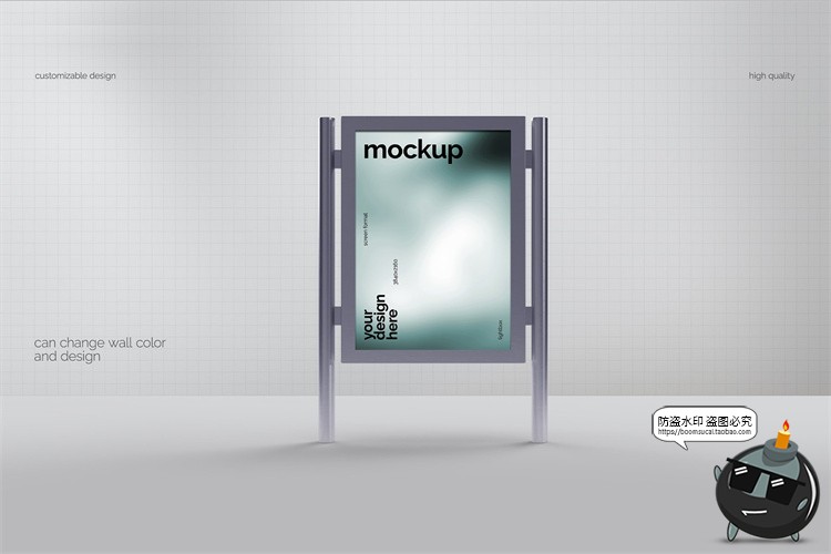 图片[3]-城市街头户外路牌灯箱招牌广告海报贴图效果展示PSD模板样机素材-设计猿