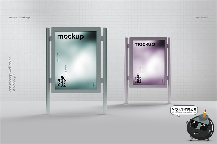 图片[6]-城市街头户外路牌灯箱招牌广告海报贴图效果展示PSD模板样机素材-设计猿