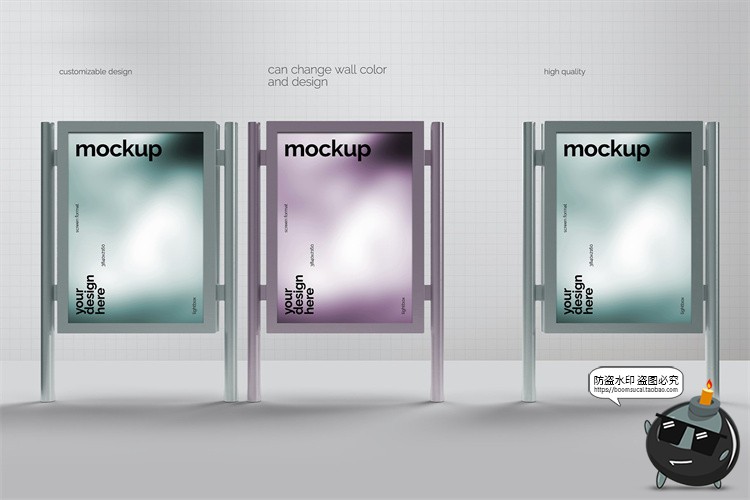 图片[7]-城市街头户外路牌灯箱招牌广告海报贴图效果展示PSD模板样机素材-设计猿