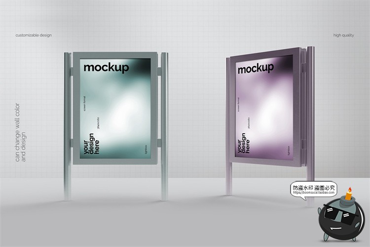 图片[8]-城市街头户外路牌灯箱招牌广告海报贴图效果展示PSD模板样机素材-设计猿