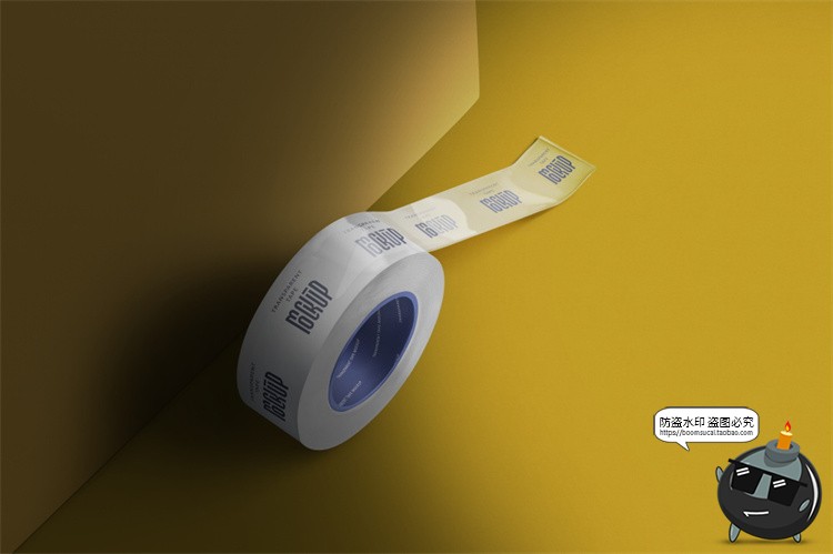 图片[4]-透明密封超黏强力胶带加厚品牌logo贴图ps文具样机PSD模板PS素材-设计猿