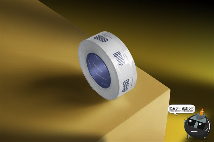 图片[6]-透明密封超黏强力胶带加厚品牌logo贴图ps文具样机PSD模板PS素材-设计猿