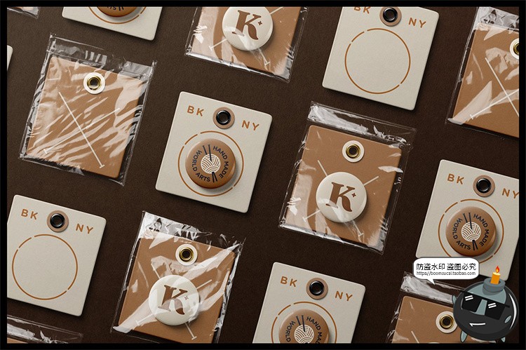 图片[9]-徽章胸针胸牌纽扣标志圆形三角形方形胸章贴图样机PSD模板PS素材-设计猿