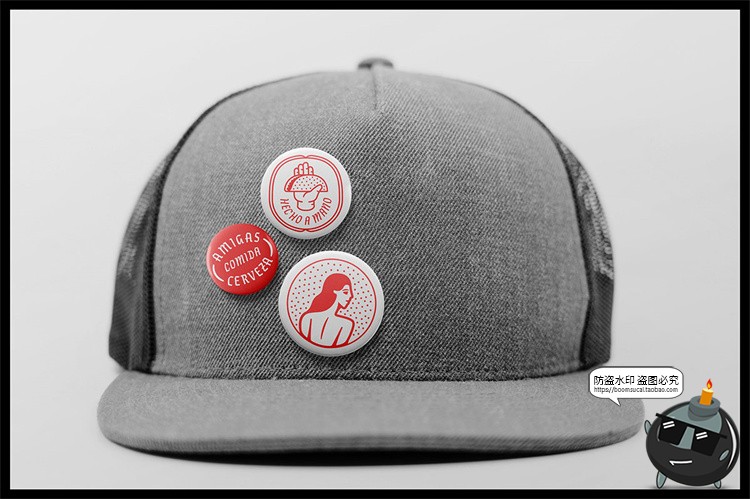 图片[11]-徽章胸针胸牌纽扣标志圆形三角形方形胸章贴图样机PSD模板PS素材-设计猿