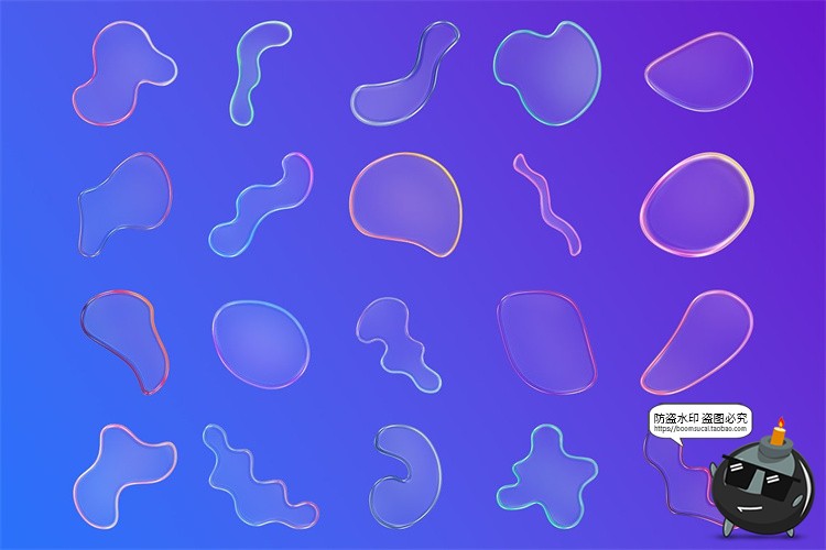 图片[6]-彩虹时尚彩色半透明泡泡水珠艺术气泡主视觉PNG免抠高清图片素材-设计猿