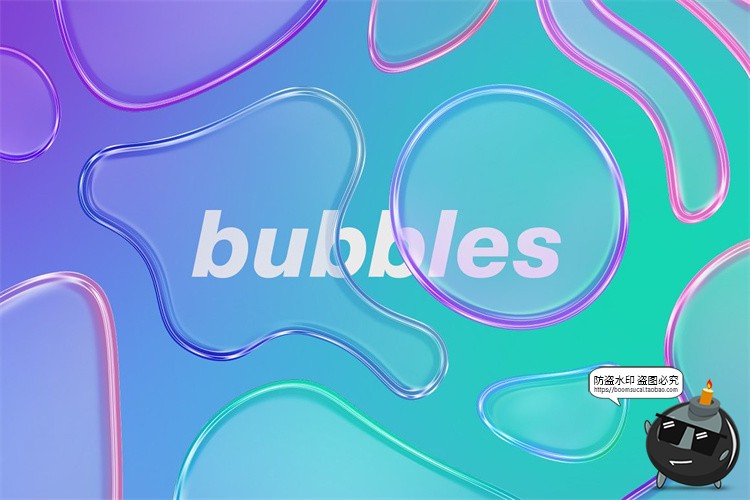 图片[8]-彩虹时尚彩色半透明泡泡水珠艺术气泡主视觉PNG免抠高清图片素材-设计猿