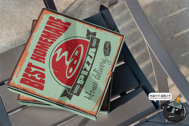 图片[2]-披萨饼类餐饮食品外送外卖打包盒纸盒包装场景样机PSD模板PS素材-设计猿