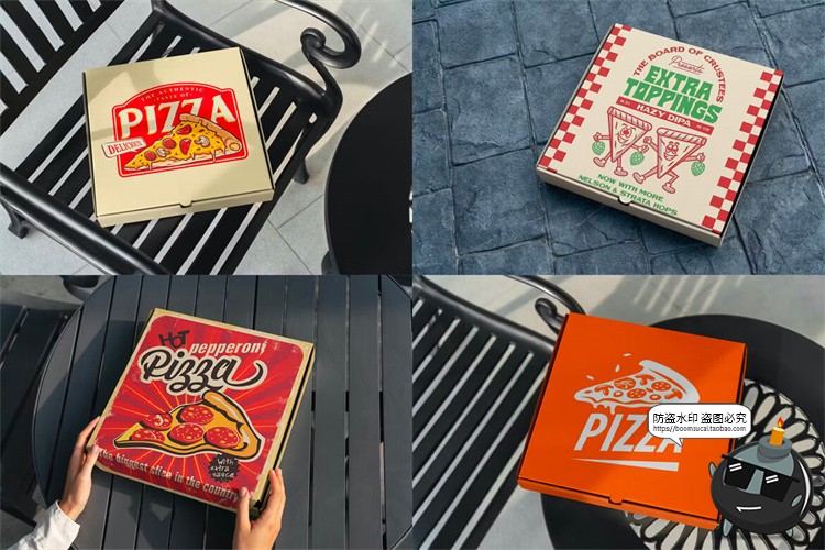 图片[5]-披萨饼类餐饮食品外送外卖打包盒纸盒包装场景样机PSD模板PS素材-设计猿