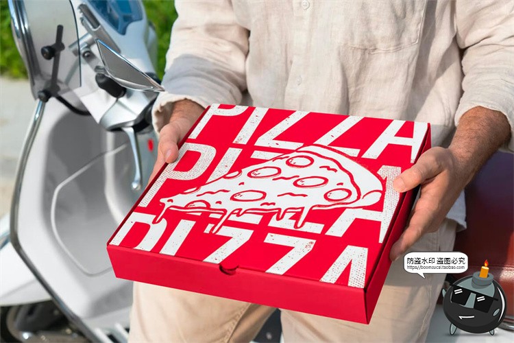 图片[8]-披萨饼类餐饮食品外送外卖打包盒纸盒包装场景样机PSD模板PS素材-设计猿