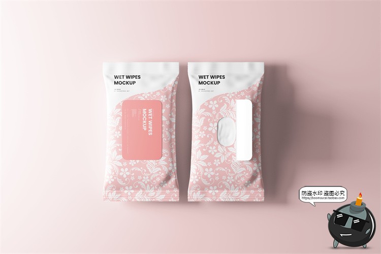 图片[2]-湿巾纸湿厕纸湿纸巾小包随身装产品包装贴图展示PSD模板样机素材-设计猿