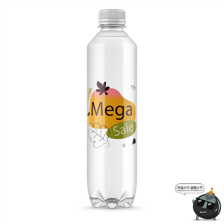 图片[2]-透明玻璃塑料矿泉水饮料果汁瓶子包装效果图展示贴图PSD样机素材-设计猿