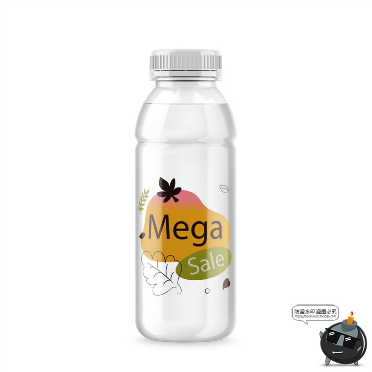 图片[3]-透明玻璃塑料矿泉水饮料果汁瓶子包装效果图展示贴图PSD样机素材-设计猿