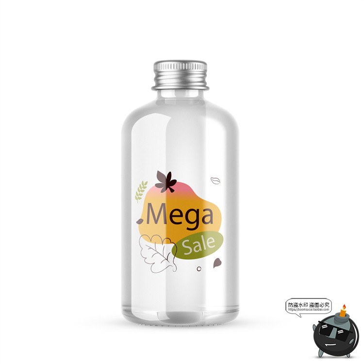 图片[4]-透明玻璃塑料矿泉水饮料果汁瓶子包装效果图展示贴图PSD样机素材-设计猿