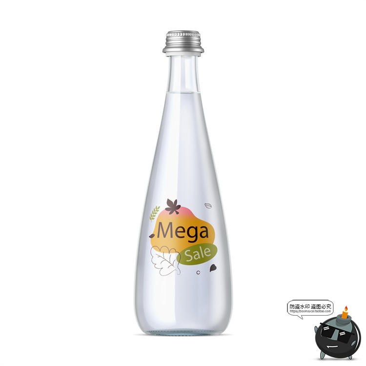 图片[5]-透明玻璃塑料矿泉水饮料果汁瓶子包装效果图展示贴图PSD样机素材-设计猿