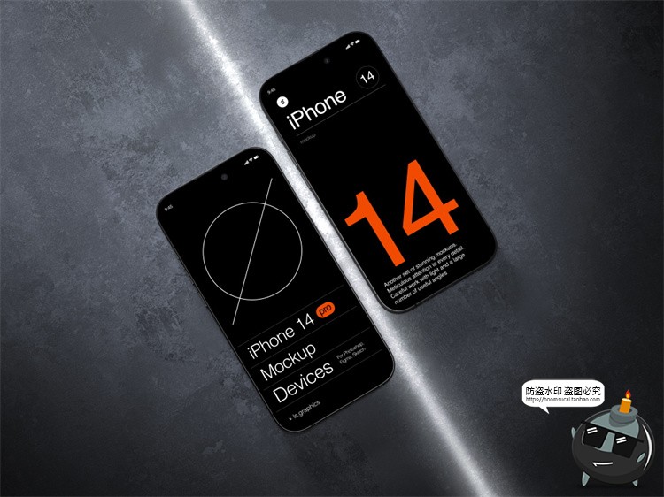 图片[10]-手机样机iPhone14ProMax水泥工业风苹果屏幕贴图模型PSD模板素材-设计猿