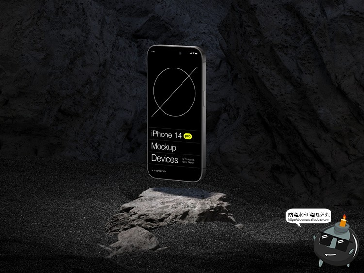 图片[15]-手机样机iPhone14ProMax水泥工业风苹果屏幕贴图模型PSD模板素材-设计猿