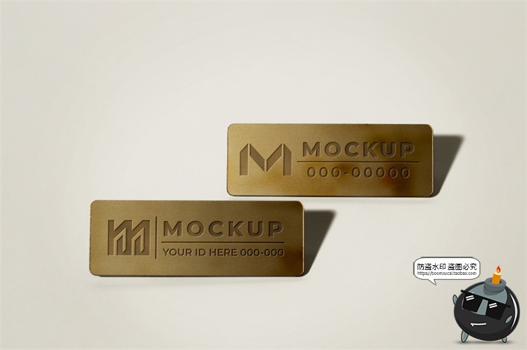 图片[4]-员工工作牌金属名牌铭牌胸牌徽章效果展示PSD模板贴图样机PS素材-设计猿