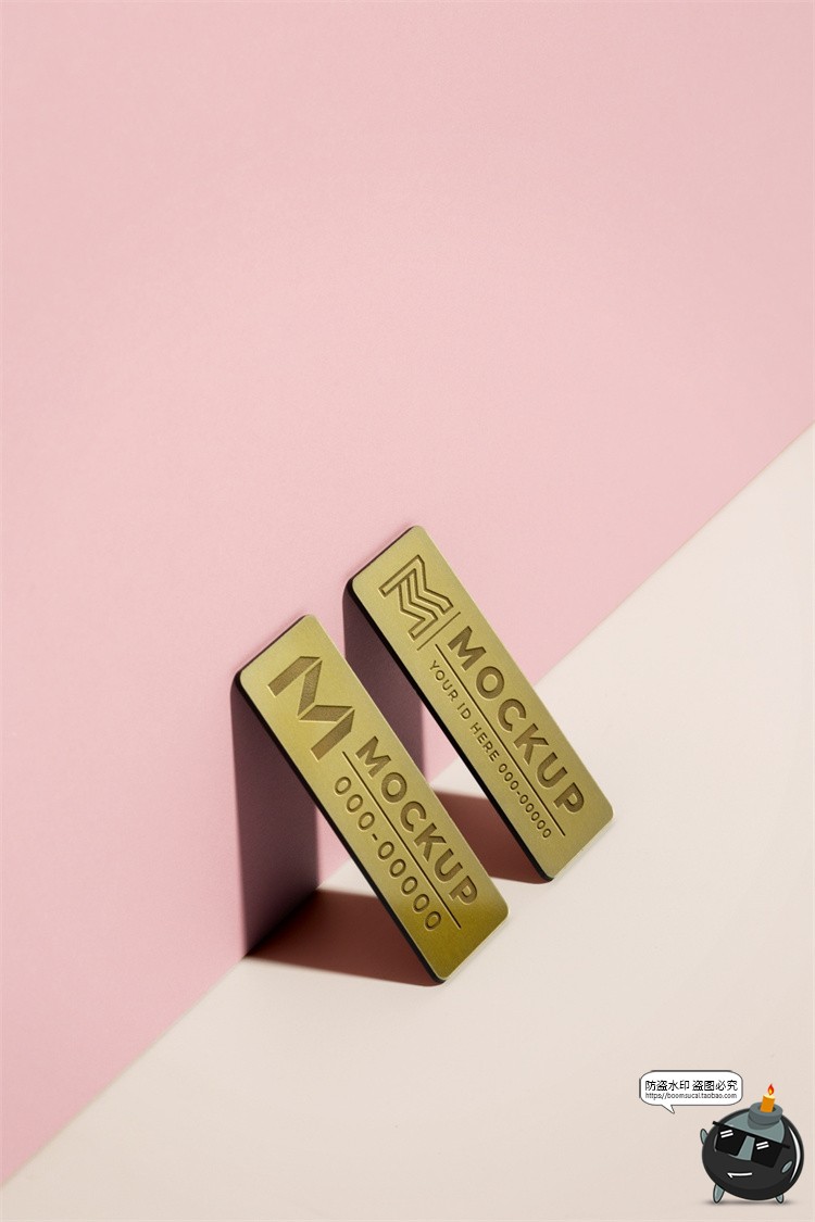 图片[9]-员工工作牌金属名牌铭牌胸牌徽章效果展示PSD模板贴图样机PS素材-设计猿