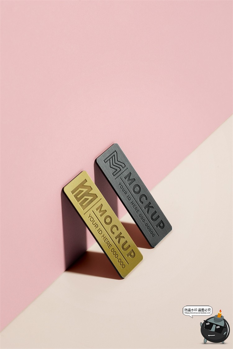 图片[10]-员工工作牌金属名牌铭牌胸牌徽章效果展示PSD模板贴图样机PS素材-设计猿