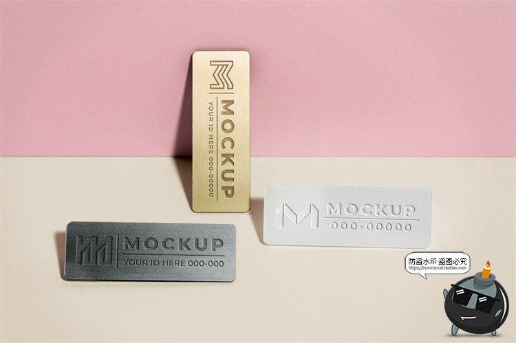 图片[11]-员工工作牌金属名牌铭牌胸牌徽章效果展示PSD模板贴图样机PS素材-设计猿