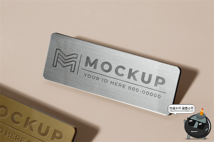 图片[13]-员工工作牌金属名牌铭牌胸牌徽章效果展示PSD模板贴图样机PS素材-设计猿