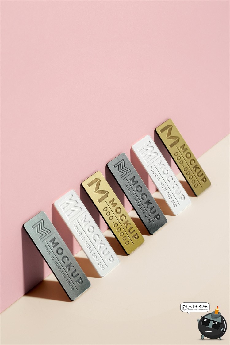 图片[15]-员工工作牌金属名牌铭牌胸牌徽章效果展示PSD模板贴图样机PS素材-设计猿