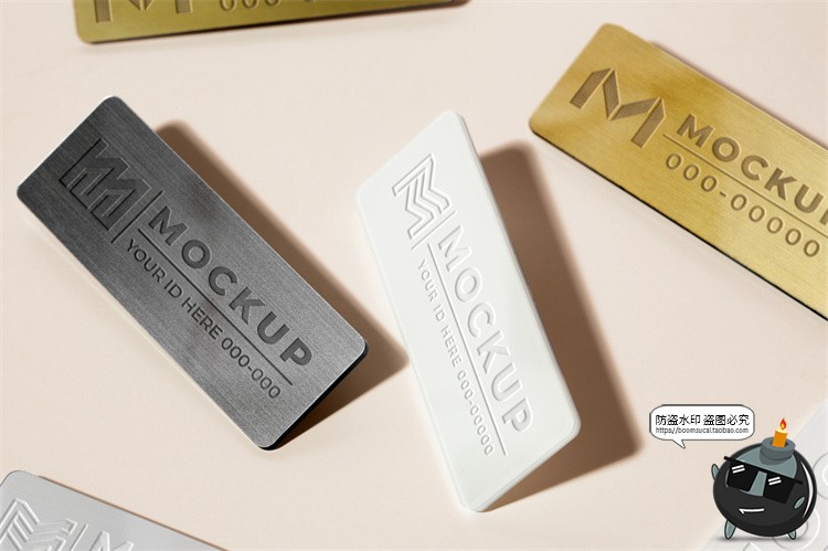 图片[16]-员工工作牌金属名牌铭牌胸牌徽章效果展示PSD模板贴图样机PS素材-设计猿