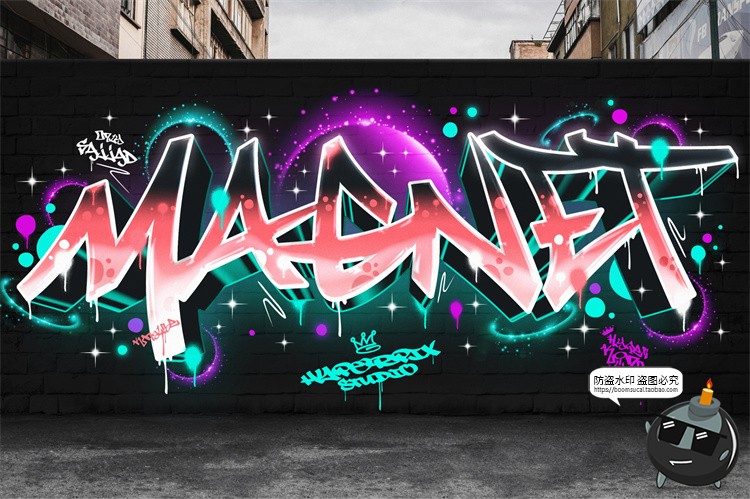 图片[3]-街头潮流喷漆涂鸦艺术潮牌logo标题字体特效字样机PSD模板PS素材-设计猿