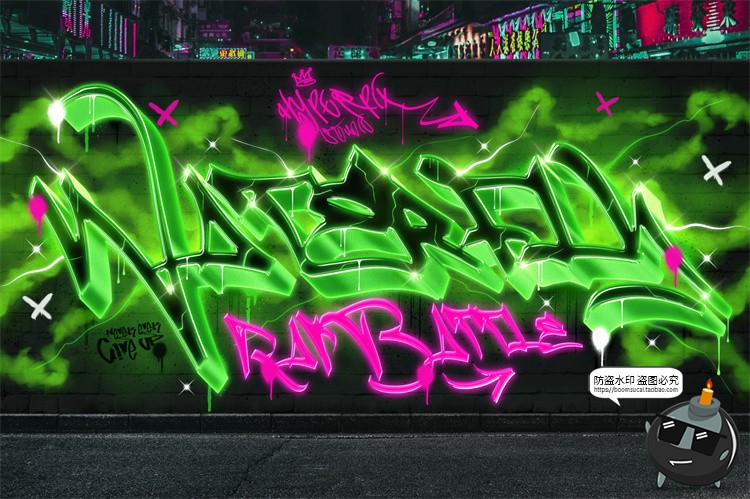 图片[10]-街头潮流喷漆涂鸦艺术潮牌logo标题字体特效字样机PSD模板PS素材-设计猿