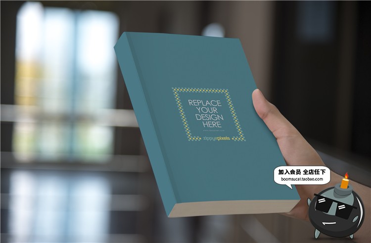 图片[1]-平装书籍书本封面页面效果展示VI智能贴图文创样机PSD模板PS素材-设计猿