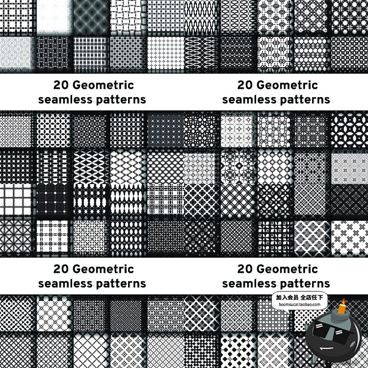 图片[10]-日式和风简约黑白圆点花纹抽象无缝平铺背景图片印刷AI矢量素材-设计猿