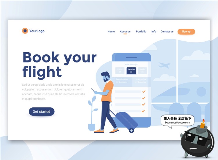 图片[8]-2.5D扁平化商务办公UI网站网页插画banner设计AI矢量PSD分层素材-设计猿