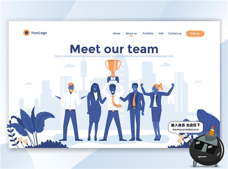 图片[11]-2.5D扁平化商务办公UI网站网页插画banner设计AI矢量PSD分层素材-设计猿