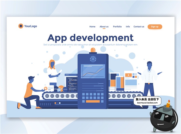 图片[13]-2.5D扁平化商务办公UI网站网页插画banner设计AI矢量PSD分层素材-设计猿