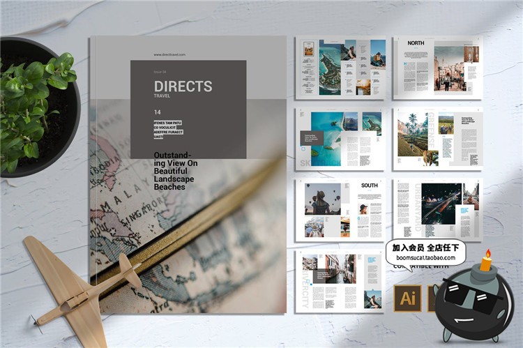 图片[8]-15页旅游杂志画册宣传册品牌手册排版书籍装帧设计AI矢量模板素材-设计猿