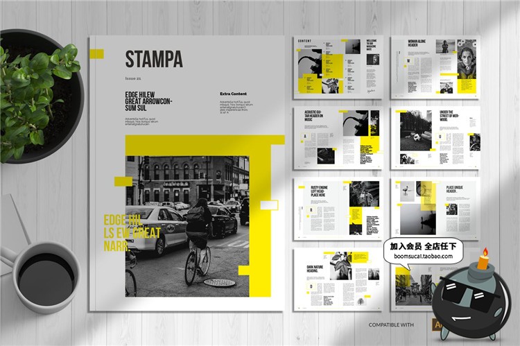 图片[9]-18页品牌手册画册宣传册简约杂志图文排版编排AI矢量模板设计素材-设计猿