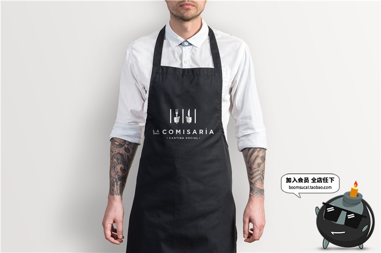 图片[3]-餐厅厨师围裙logo品牌加盟文创VI设计贴图样机效果图模板PSD素材-设计猿