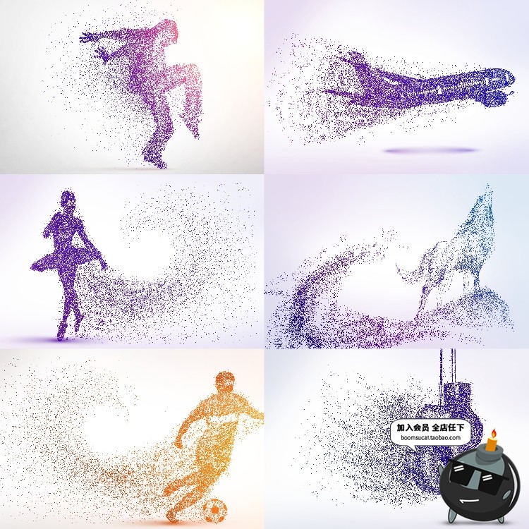 图片[4]-动感运动粒子动物剪影奔跑消逝元素足球摩托街舞武术图案PSD素材-设计猿