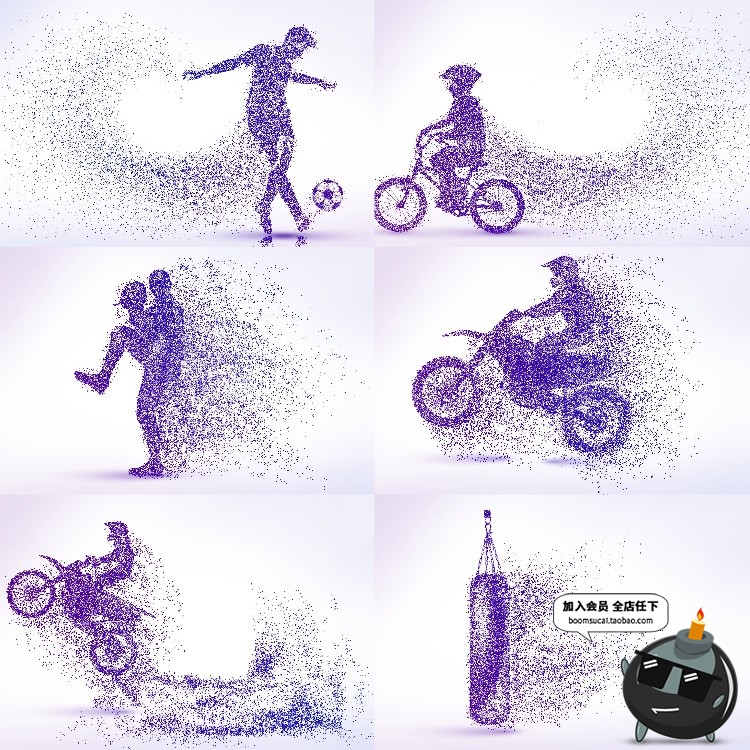 图片[6]-动感运动粒子动物剪影奔跑消逝元素足球摩托街舞武术图案PSD素材-设计猿