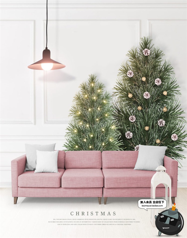 图片[4]-韩式温馨冬季圣诞节礼物圣诞树装饰植物挂坠家居PSD模板海报素材-设计猿