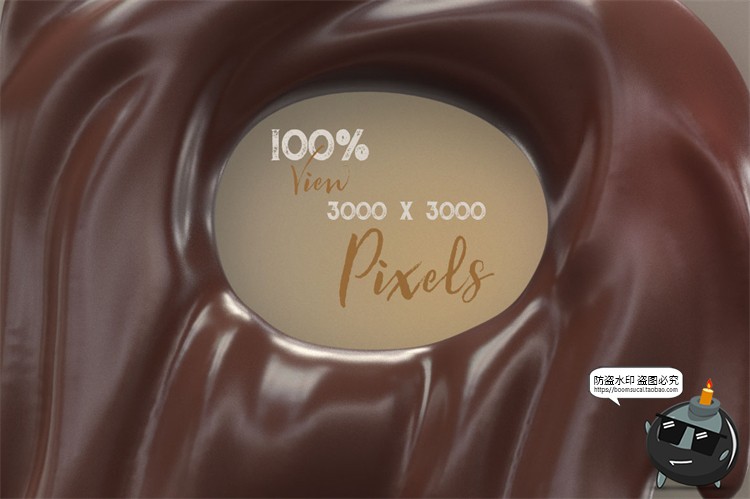 图片[3]-黑牛奶巧克力甜品3D艺术字特效字英文字体效果PNG免抠装饰素材-设计猿