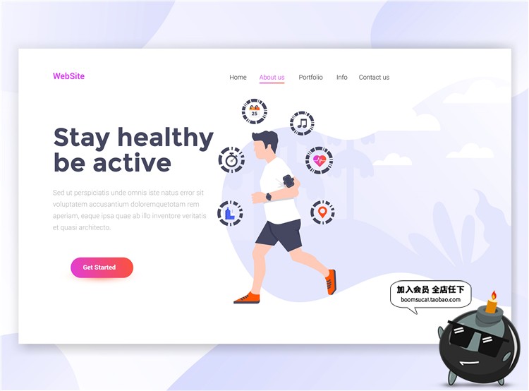 图片[4]-2.5D扁平化商务办公UI网页页面插画banner设计AI矢量PSD分层素材-设计猿