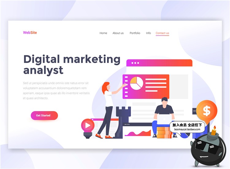 图片[7]-2.5D扁平化商务办公UI网页页面插画banner设计AI矢量PSD分层素材-设计猿