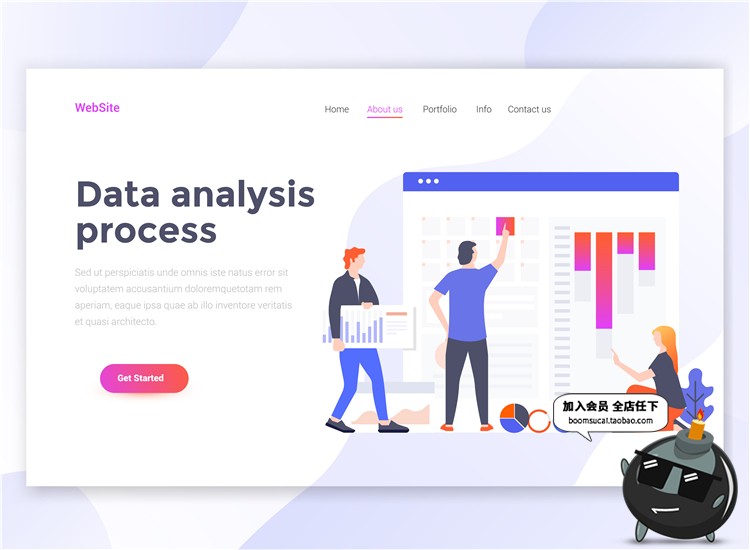 图片[8]-2.5D扁平化商务办公UI网页页面插画banner设计AI矢量PSD分层素材-设计猿
