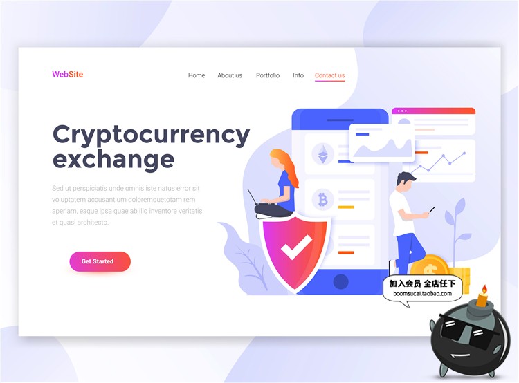 图片[9]-2.5D扁平化商务办公UI网页页面插画banner设计AI矢量PSD分层素材-设计猿